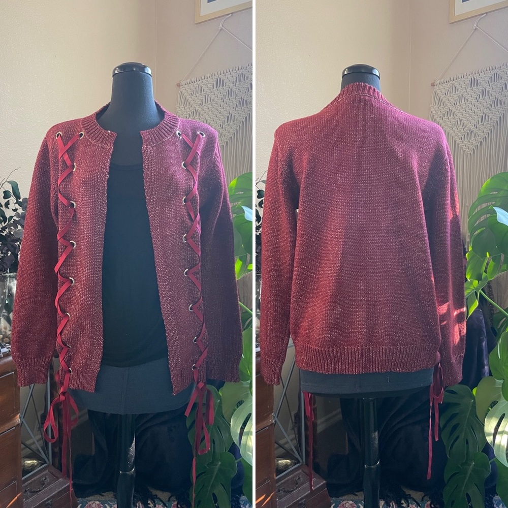 Ruby Ruche-Tie Cardigan Sweater - Picture 17 of 17